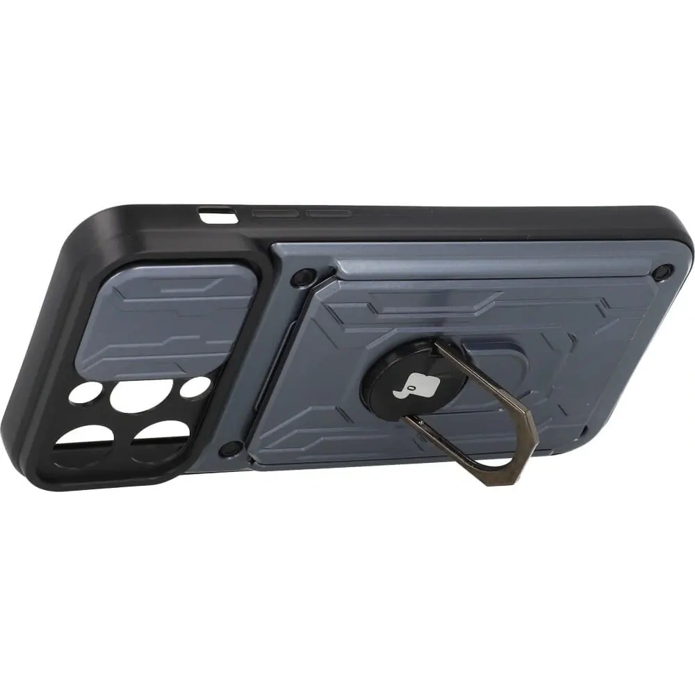 Hurtownia GSM - Bizon Case Camshield Slot pentru Card Ring Apple iPhone 14 Pro Max gri - BIZ262 - {ean13} - Hurt