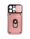 Bizon Case Camshield Card Slot Ring Apple iPhone 14 Pro Max light pink