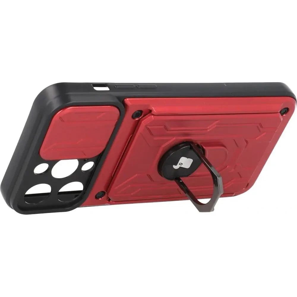 Wholesale Bizon Case Camshield Card Slot Ring Apple iPhone 14 Pro Max red - BIZ264 - {ean13} - Hurt