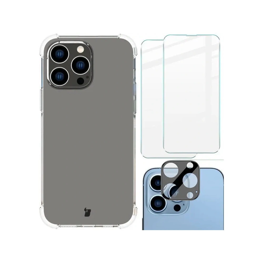 Hurtownia GSM - Etui + 2x szkło na ekran + obiektyw Bizon Case Clear Pack do Apple iPhone 14 Pro Max przezroczyste - BIZ266 - {ean13} - Hurt