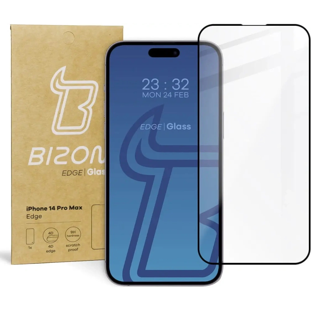 Hurtownia GSM - Szkło hartowane Bizon Glass Edge do Apple iPhone 14 Pro Max czarne - BIZ271 - {ean13} - Hurt