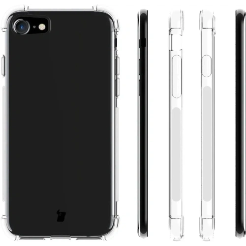 Etui + 2x szkło na ekran + obiektyw Bizon Case Clear Pack do Apple iPhone SE 2022/2020 8/7 przezroczyste
