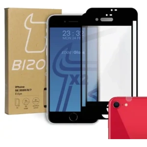 Hurtownia GSM - Bizon Glass Edge edzett üveg - [2 PACK] + lencsevédelem Apple iPhone SE 2022/2020 8/7 fekete - BIZ281 - {ean13} - Hurt