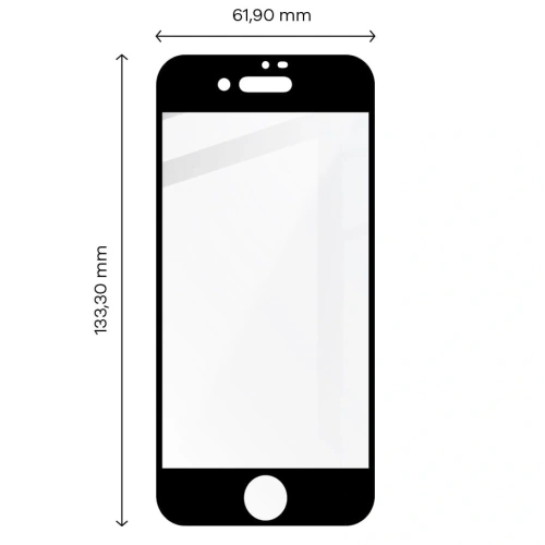 Szkło hartowane Bizon Glass Edge - [2 PACK] + ochrona na obiektyw Apple iPhone SE 2022/2020 8/7 czarne