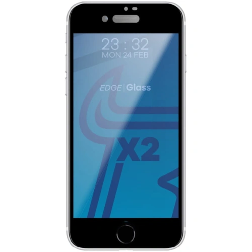 Szkło hartowane Bizon Glass Edge - [2 PACK] + ochrona na obiektyw Apple iPhone SE 2022/2020 8/7 czarne