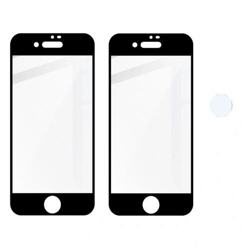 Szkło hartowane Bizon Glass Edge - [2 PACK] + ochrona na obiektyw Apple iPhone SE 2022/2020 8/7 czarne