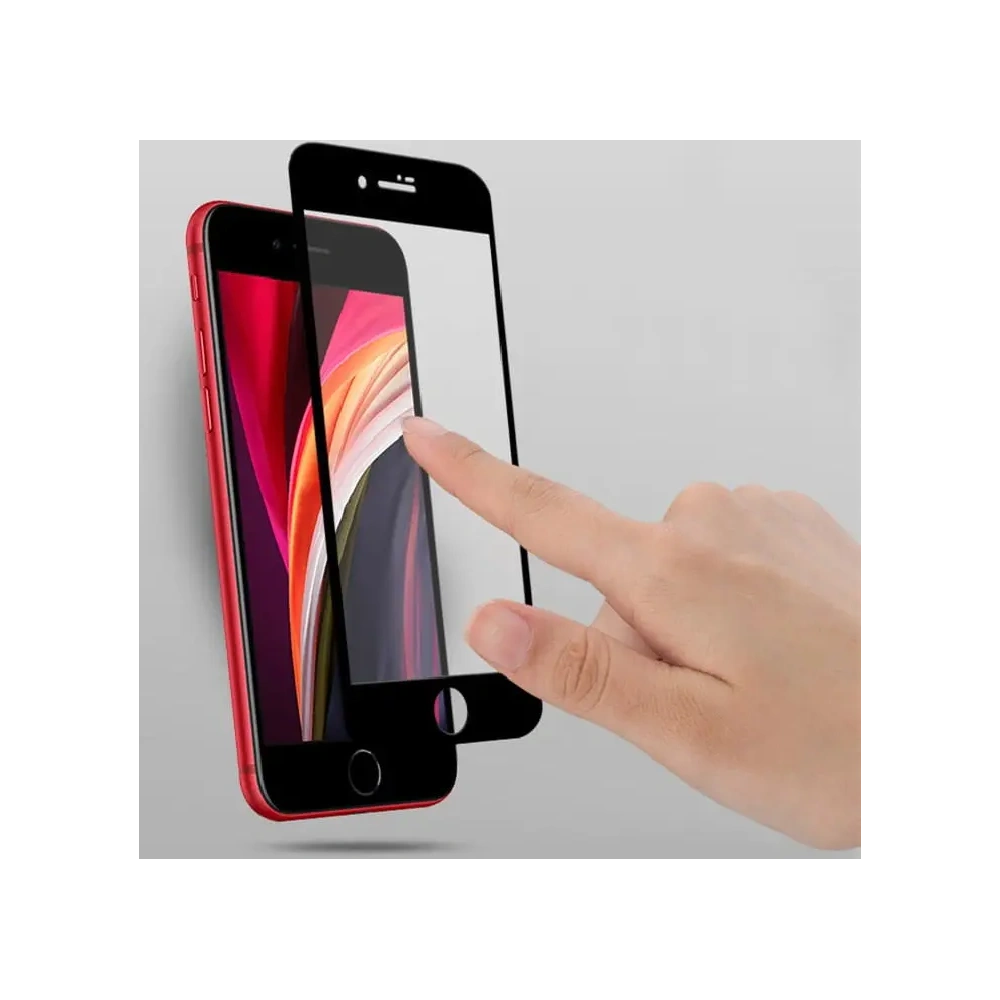 Hurtownia GSM - Bizon Glass Edge gehärtetes Glas - [2 PACK] + Linsenschutz Apple iPhone SE 2022/2020 8/7 schwarz - BIZ281 - {ean13} - Hurt