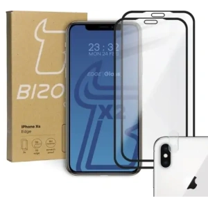 Hurtownia GSM - Bizon Glass Edge sticlă securizată - [2 PACHET] + protecție pentru lentile Apple iPhone Xs / X negru - BIZ283 - {ean13} - Hurt