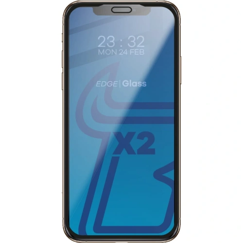 Szkło hartowane Bizon Glass Edge - [2 PACK] + ochrona na obiektyw Apple iPhone Xs / X czarne