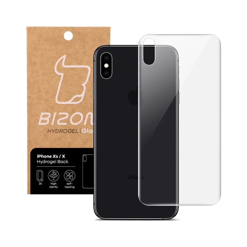Hurtownia GSM - Folia hydrożelowa na tył Bizon Glass Hydrogel Apple iPhone Xs / X [2 PACK] - BIZ285 - {ean13} - Hurt