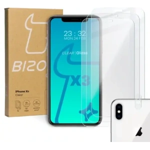 Hurtownia GSM - Bizon üveg Átlátszó edzett üveg - 3 db. + lencse üveg Apple iPhone Xs - BIZ287 - {ean13} - Hurt