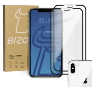 Hurtownia GSM - Tvrdé sklo Bizon Glass Edge CF - [2 PACK] + ochrana na objektiv Apple iPhone Xs Max černé - BIZ291 - {ean13} - Hurt