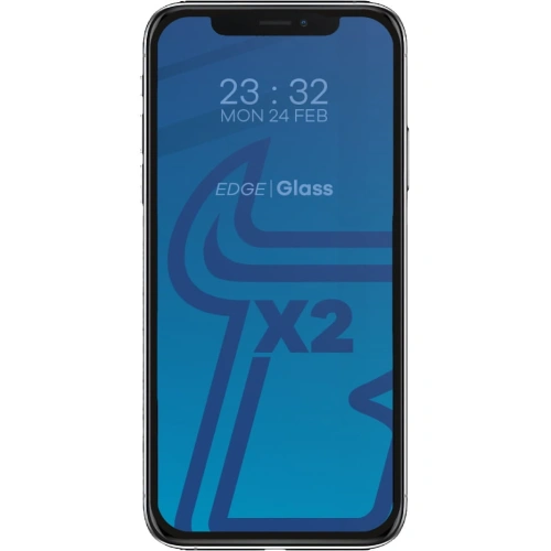 Szkło hartowane Bizon Glass Edge CF - [2 PACK] + ochrona na obiektyw Apple iPhone Xs Max czarne
