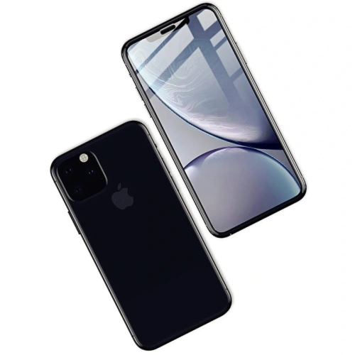Szkło hartowane Bizon Glass Edge CF - [2 PACK] + ochrona na obiektyw Apple iPhone Xs Max czarne