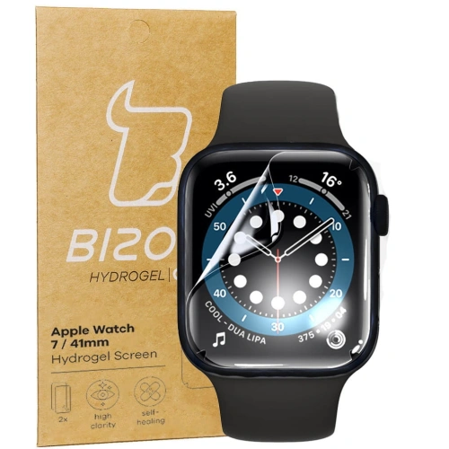 Folia hydrożelowa na ekran Bizon Glass Hydrogel Apple Watch 8/7 41mm [2 PACK]