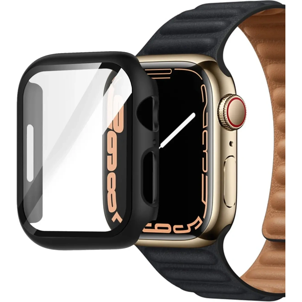 Hurtownia GSM - Bizon Case Case + Üveg Készlet Apple Watch 8/7 41mm fekete - BIZ293 - {ean13} - Hurt