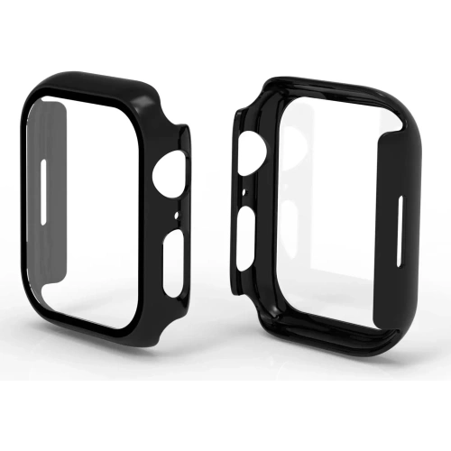 Etui ze szkłem Bizon Case Case + Glass Set Apple Watch 8/7 41mm czarne