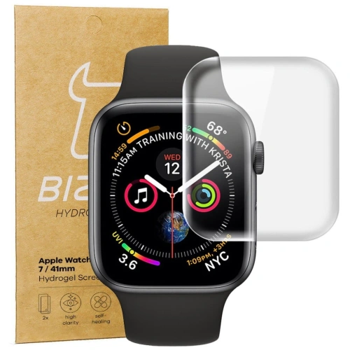 Folia hydrożelowa na ekran Bizon Glass Hydrogel v2 Apple Watch 8/7 41mm [2 PACK]