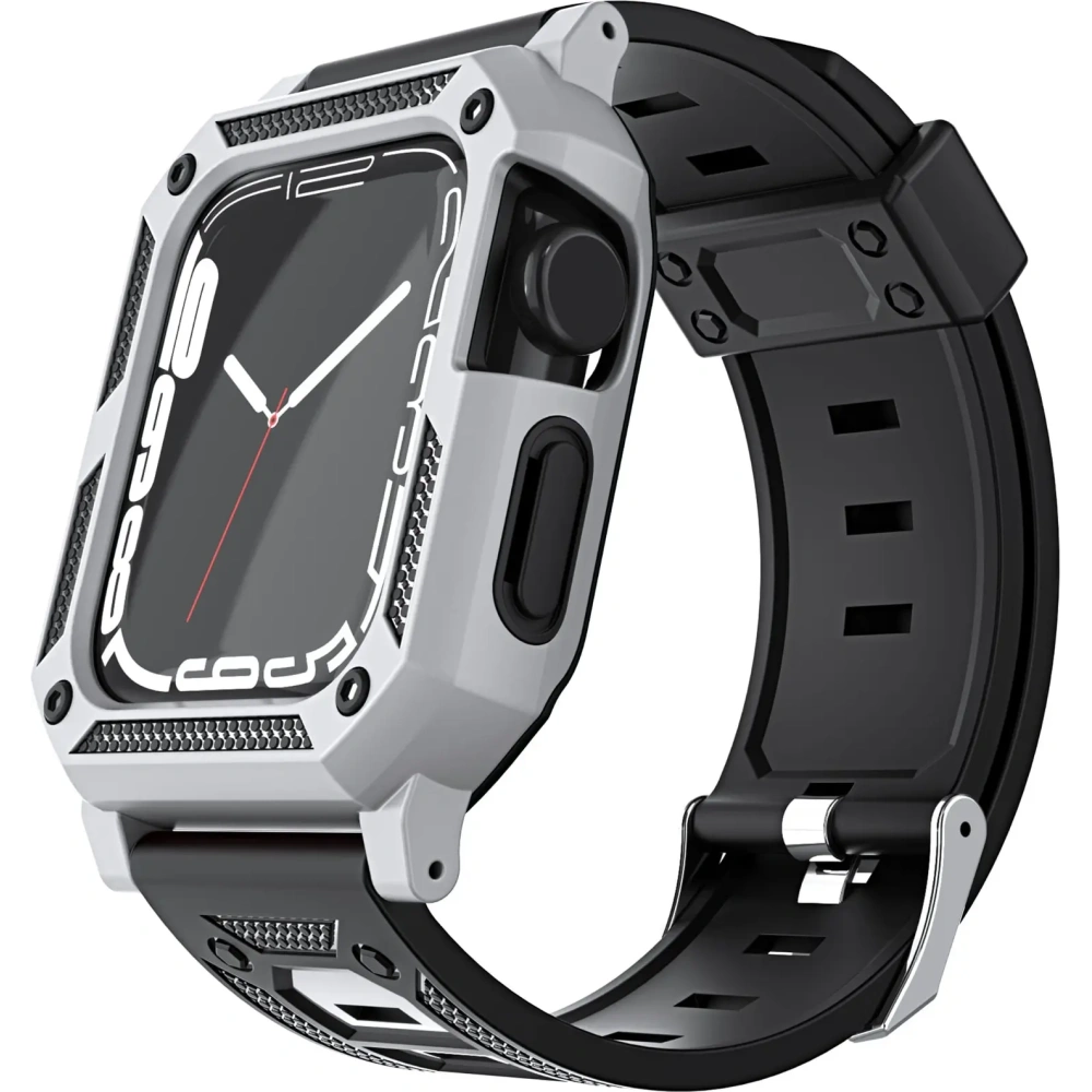 Hurtownia GSM - Bizon Strap + Carcasa Watch Armor Apple Watch 40 / 41mm argintie - BIZ296 - {ean13} - Hurt