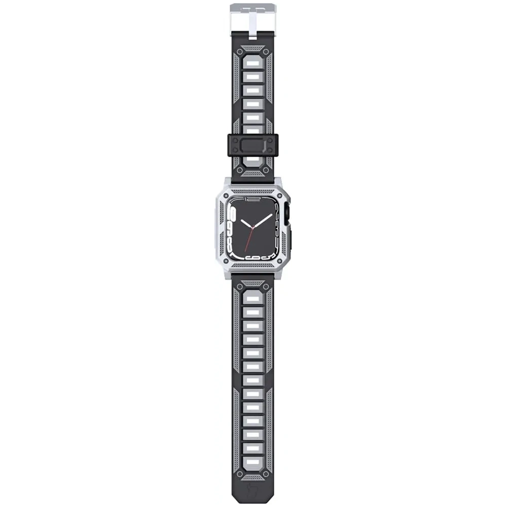 Hurtownia GSM - Etui z paskiem Bizon Strap + Case Watch Armor do Apple Watch 40 / 41mm stříbrné - BIZ296 - {ean13} - Hurt