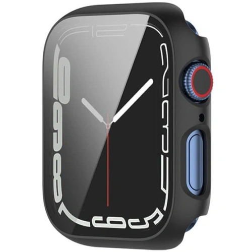 Etui ze szkłem Bizon Case Case + Glass Set Apple Watch 8/7 45mm czarne