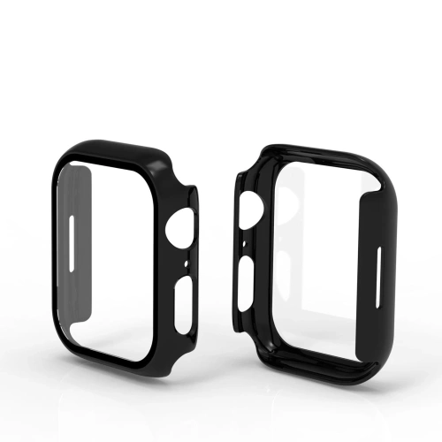 Etui ze szkłem Bizon Case Case + Glass Set Apple Watch 8/7 45mm czarne