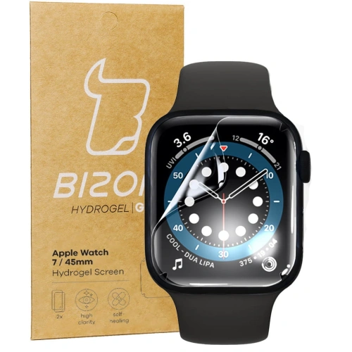 Folia hydrożelowa na ekran Bizon Glass Hydrogel Apple Watch 8/7 45mm [2 PACK]