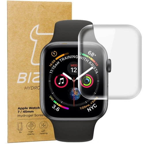 Folia hydrożelowa na ekran Bizon Glass Hydrogel v2 Apple Watch 8/7 45mm [2 PACK]