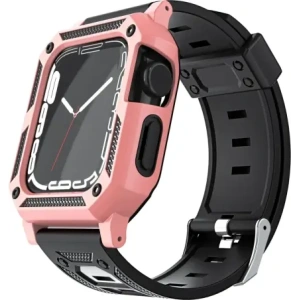 Hurtownia GSM - Etui z paskiem Bizon Strap + Case Watch Armor do Apple Watch 44 / 45mm světle růžové - BIZ303 - {ean13} - Hurt
