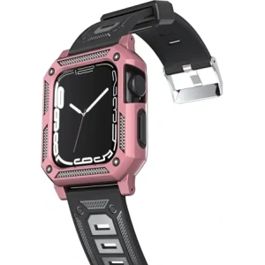 Hurtownia GSM - Etui z paskiem Bizon Strap + Case Watch Armor do Apple Watch 44 / 45mm světle růžové - BIZ303 - {ean13} - Hurt
