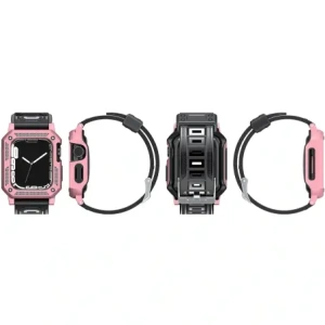 Hurtownia GSM - Etui z paskiem Bizon Strap + Case Watch Armor do Apple Watch 44 / 45mm světle růžové - BIZ303 - {ean13} - Hurt
