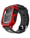 Hurtownia GSM - Bizon Strap + Carcasa Armor pentru Ceas Apple Watch 44 / 45mm roșu - BIZ304 - {ean13} - Hurt