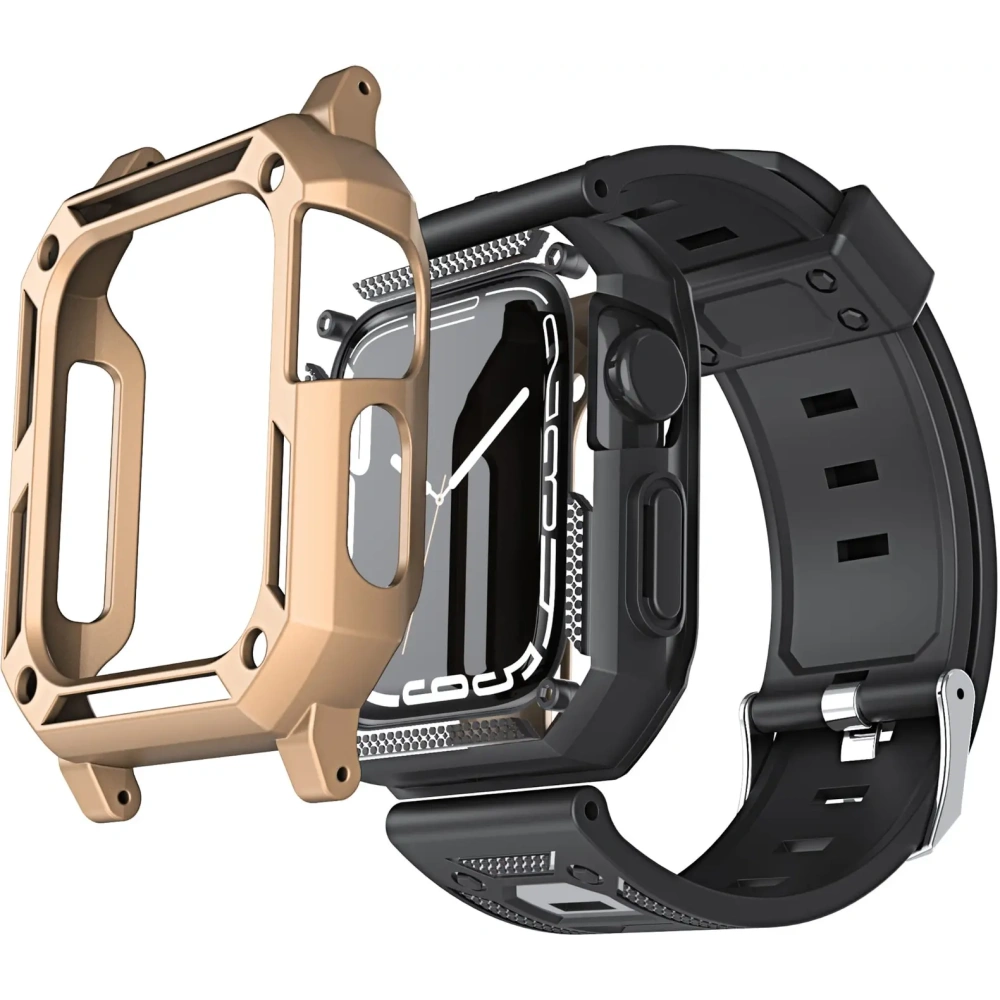 Hurtownia GSM - Bizon Strap + Case Watch Armor Apple Watch 44 / 45mm arany - BIZ306 - {ean13} - Hurt