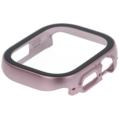 Etui Bizon Case+Glass do Apple Watch Ultra 49mm różowe