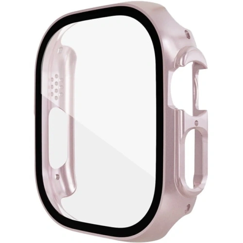 Etui Bizon Case+Glass do Apple Watch Ultra 49mm różowe
