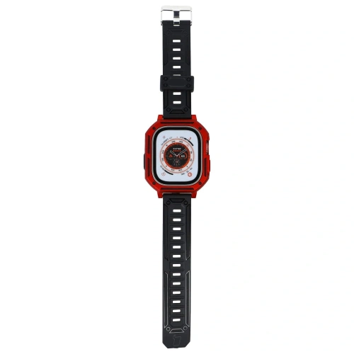 Etui z paskiem Bizon Strap + Case Watch Armor do Apple Watch Ultra 49mm czerwone