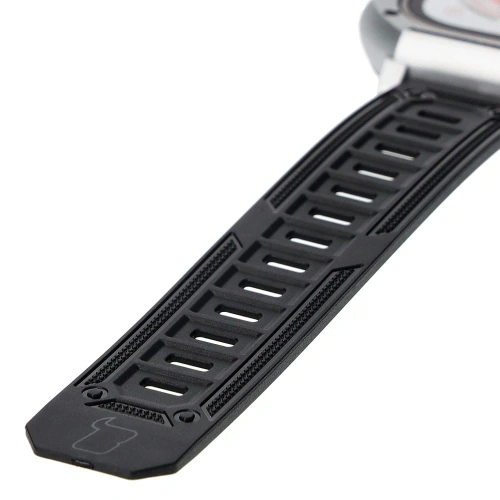 Etui z paskiem Bizon Strap + Case Watch Armor do Apple Watch Ultra 49mm srebrne