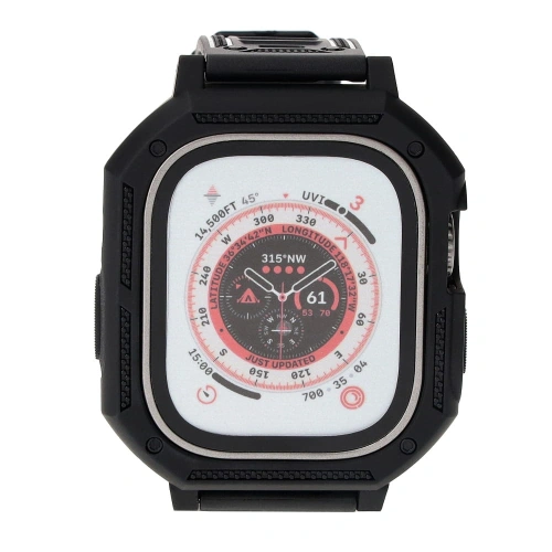 Etui z paskiem Bizon Strap + Case Watch Armor do Apple Watch Ultra 49mm czarne
