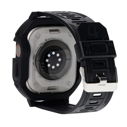 Etui z paskiem Bizon Strap + Case Watch Armor do Apple Watch Ultra 49mm czarne
