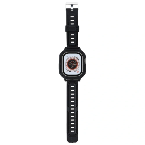 Etui z paskiem Bizon Strap + Case Watch Armor do Apple Watch Ultra 49mm czarne