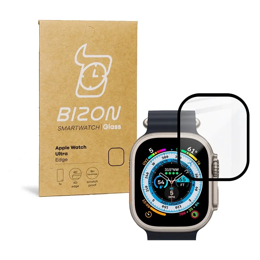Hurtownia GSM - Tvrdé sklo Bizon Glass Edge pro Apple Watch Ultra 49mm černé - BIZ318 - {ean13} - Hurt