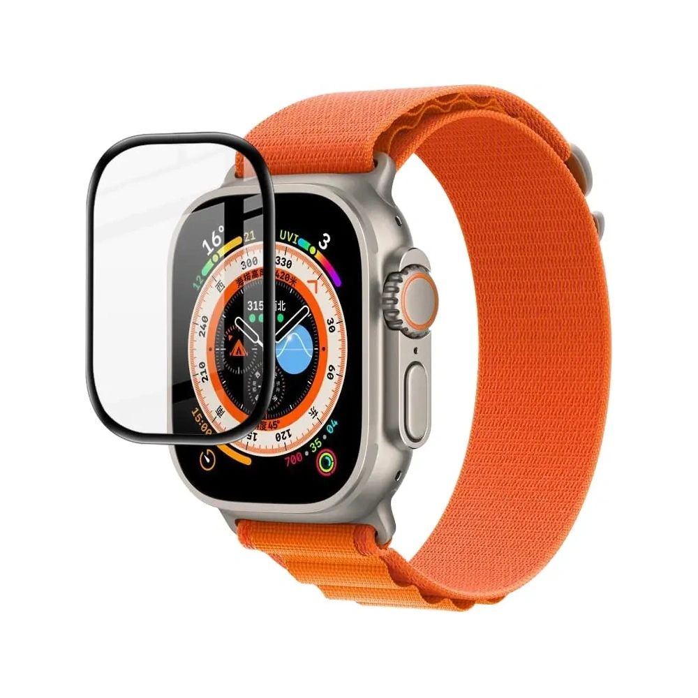 Hurtownia GSM - Tvrdé sklo Bizon Glass Edge pro Apple Watch Ultra 49mm černé - BIZ318 - {ean13} - Hurt
