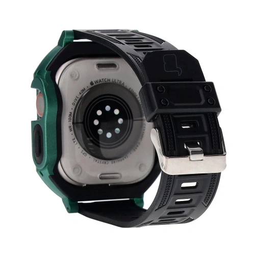 Etui z paskiem Bizon Strap + Case Watch Armor do Apple Watch Ultra 49mm zielone