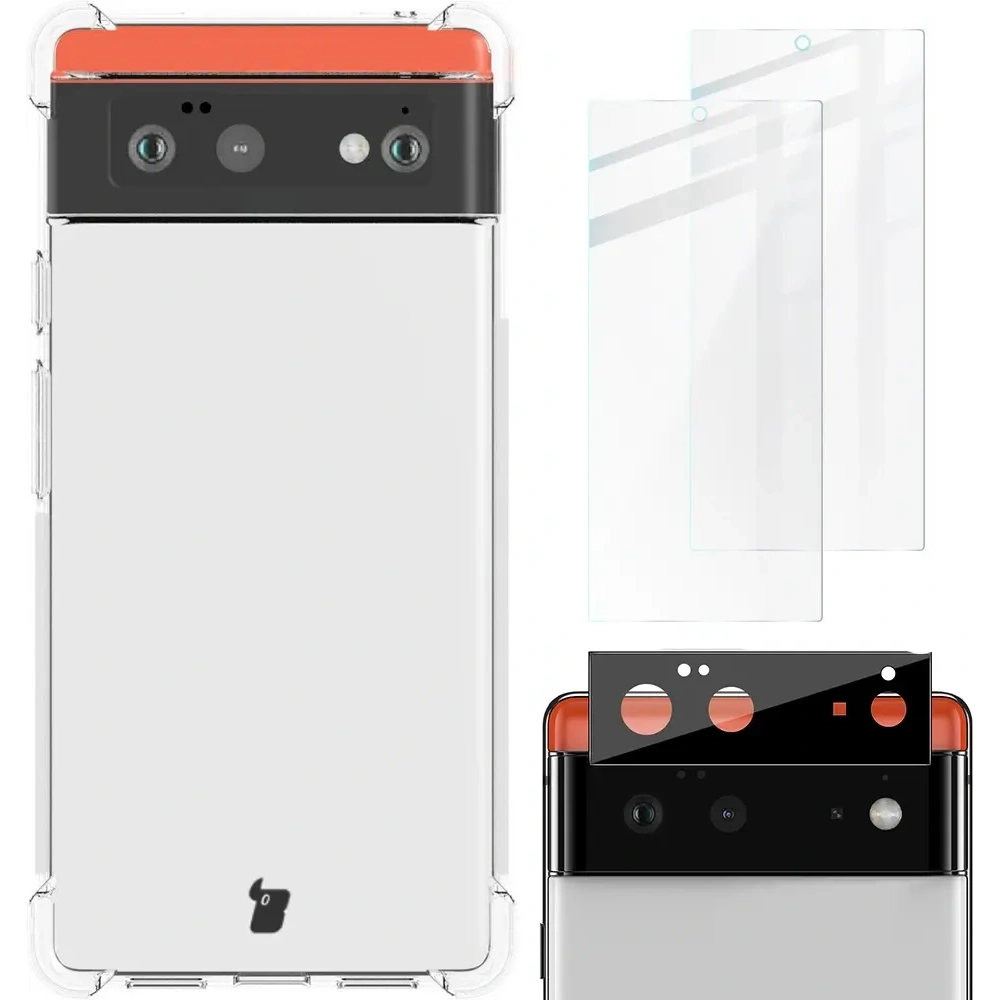 Hurtownia GSM - Bizon Case Clear Pack tok + 2x képernyőüveg + lencseüveg Google Pixel 6 átlátszó - BIZ327 - {ean13} - Hurt