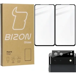 Hurtownia GSM - Bizon Glass Edge gehärtetes Glas - [2 PACK] + Linsenschutz Google Pixel 6 schwarz - BIZ330 - {ean13} - Hurt