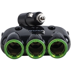 Hurtownia GSM - AWEI rozgałęźnik samochodowy C-35 3 gniazda zapalniczki 12V + 2 USB, rozdzielacz czarny/black - AWEI006BLK - {ean13} - Hurt