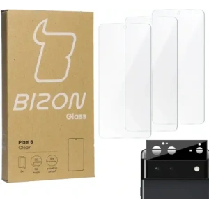 Hurtownia GSM - Bizon Glas Klarglas gehärtetes Glas - 3 Stück. + Linsenglas Google Pixel 6 - BIZ331 - {ean13} - Hurt