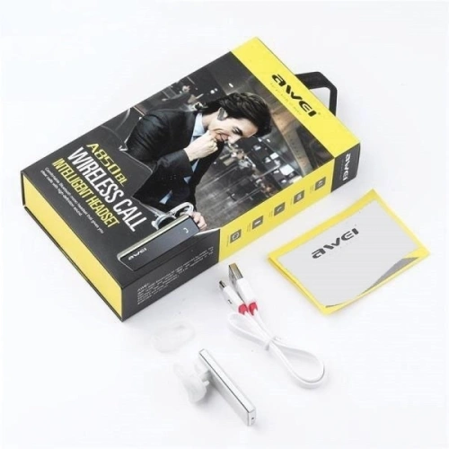 AWEI słuchawka Bluetooth mono A850BL biały/white