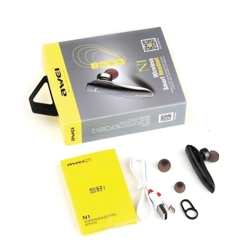 AWEI słuchawka Bluetooth mono N1 szary/grey