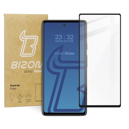 Szkło hartowane Bizon Glass Edge do Pixel 6A czarne